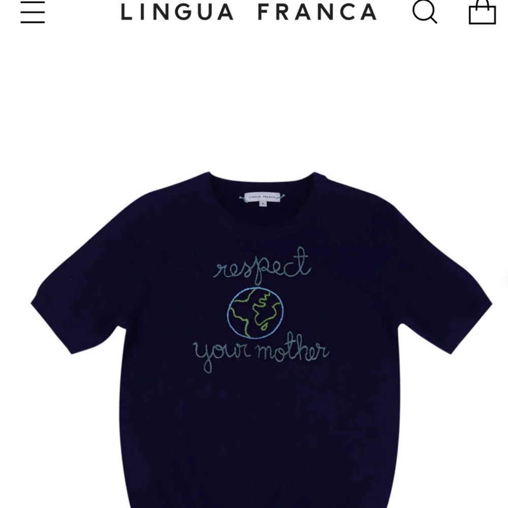 Lingua France black short sleeve 'Respect Your Mother' Shirt